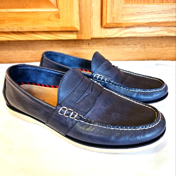 Polo Ralph Lauren Blackley Penny Men's Leather Navy Blue Loafers Shoes Sz 11.5 D - Picture 3 of 10